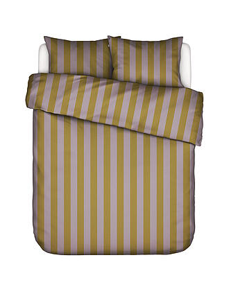 ESSENZA | Ropa de cama de satén MINTE STRIPE 70x90/140x200cm Morado pálido/Oliva