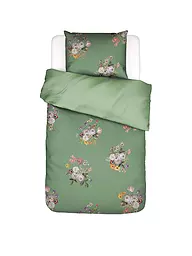 ESSENZA | Juego de cama de satén LAURINE 70x90cm/140x200cm Verde arcilla | Verde oscuro