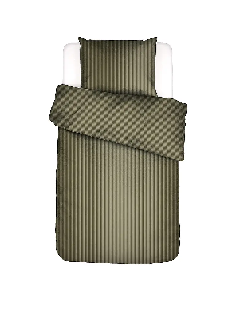ESSENZA | Ropa de cama de satén 70x90cm / 140x200cm COLETTA Moss | Oliva