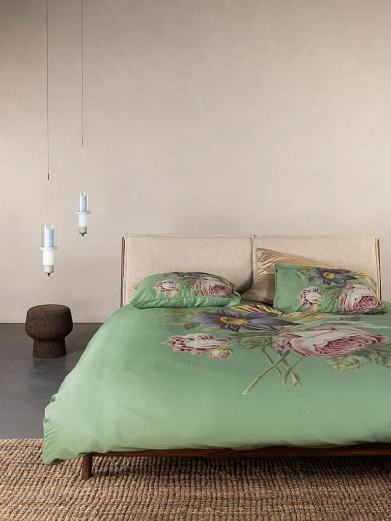 ESSENZA | Ropa de cama de satén 70x90cm / 140x220cm MADIA Verde Albahaca | Oliva