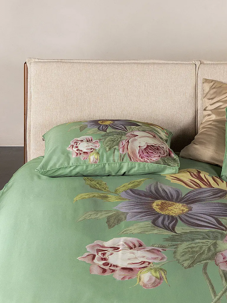 ESSENZA | Ropa de cama de satén 70x90cm / 140x220cm MADIA Verde Albahaca | Oliva