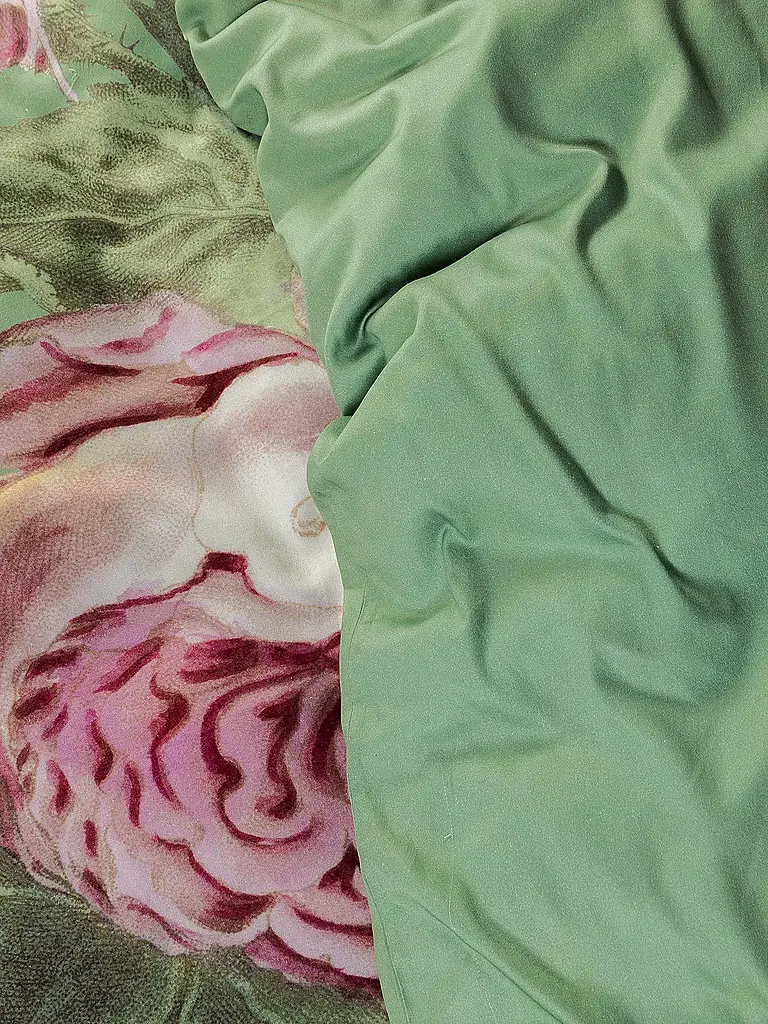 ESSENZA | Ropa de cama de satén 70x90cm / 140x220cm MADIA Verde Albahaca | Oliva