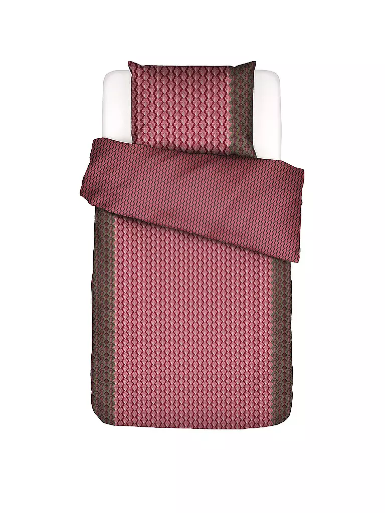 ESSENZA | Ropa de cama de satén 70x90cm/140x200cm TESSE Rojo Cereza | Rojo