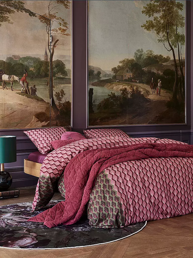ESSENZA | Ropa de cama de satén 70x90cm/140x200cm TESSE Rojo Cereza | Rojo