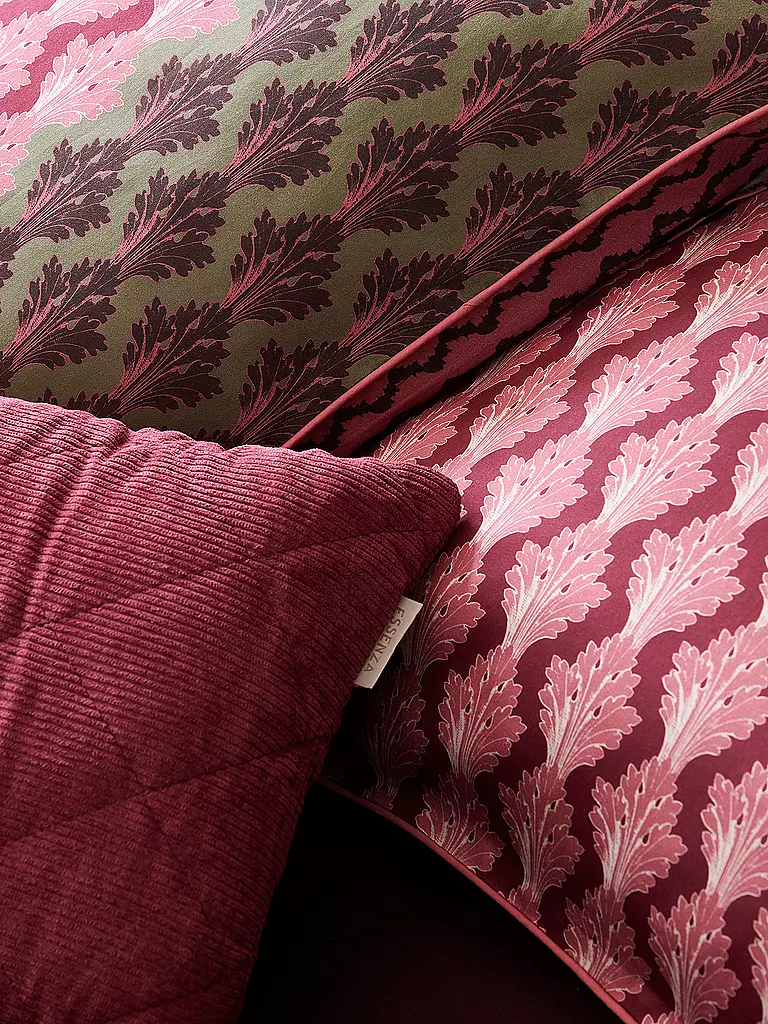 ESSENZA | Ropa de cama de satén 70x90cm/140x200cm TESSE Rojo Cereza | Rojo