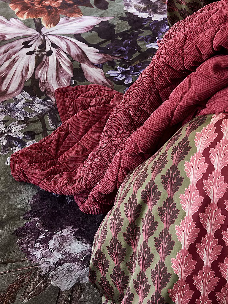 ESSENZA | Ropa de cama de satén 70x90cm/140x200cm TESSE Rojo Cereza | Rojo