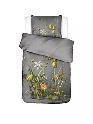 ESSENZA | Ropa de cama de satén FABRICE 70x90cm/140x200cm Flower Ocher | Gris