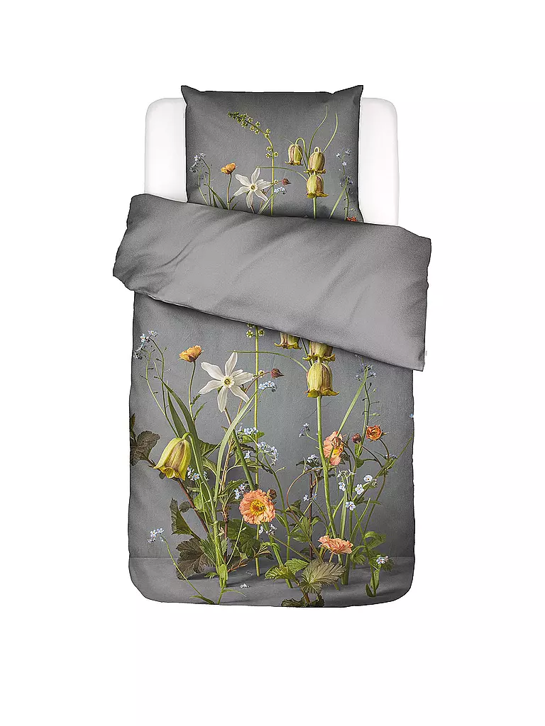 ESSENZA | Ropa de cama de satén FABRICE 70x90cm/140x200cm Gris | Gris