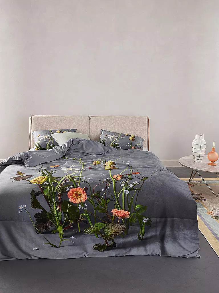 ESSENZA | Ropa de cama de satén FABRICE 70x90cm/140x200cm Gris | Gris