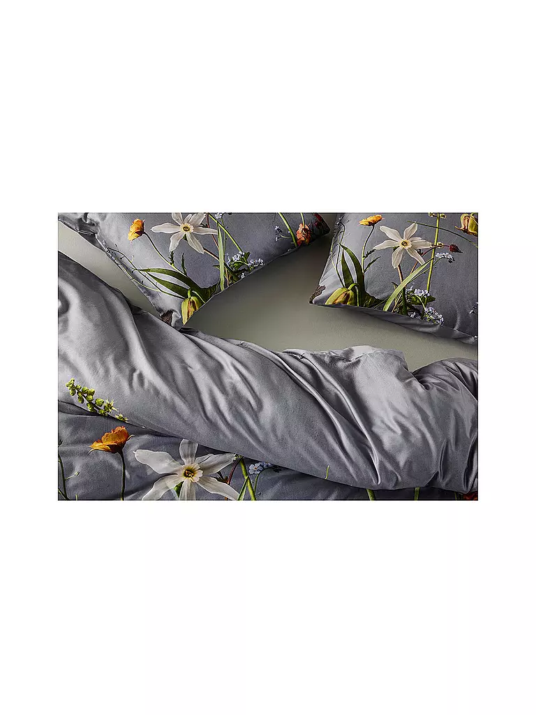 ESSENZA | Ropa de cama de satén FABRICE 70x90cm/140x200cm Gris | Gris
