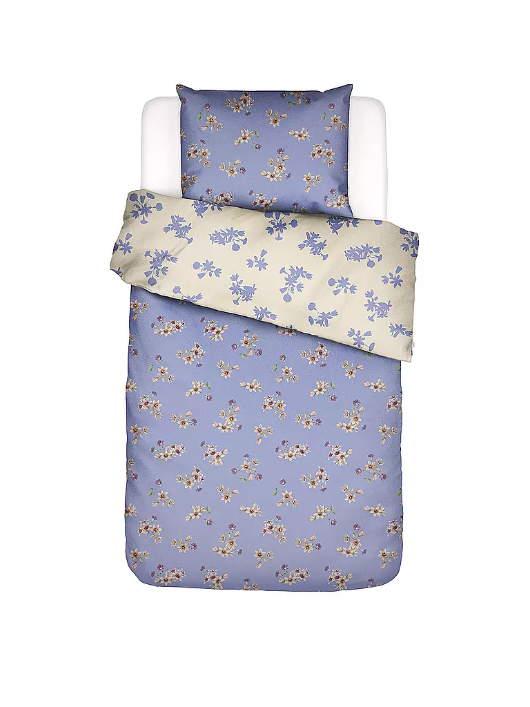 ESSENZA | Ropa de cama de satén FIORA 70x90cm/140x200cm Azul Lavanda | Lila