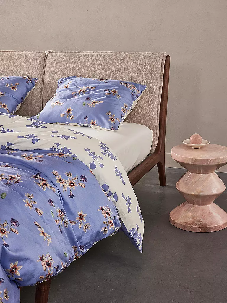 ESSENZA | Ropa de cama de satén FIORA 70x90cm/140x200cm Azul Lavanda | 