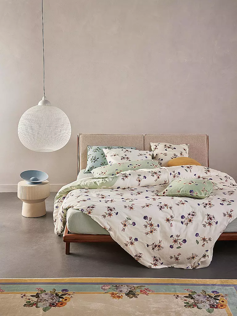 ESSENZA | Ropa de cama de satén FIORA 70x90cm/140x200cm Vainilla | Beige
