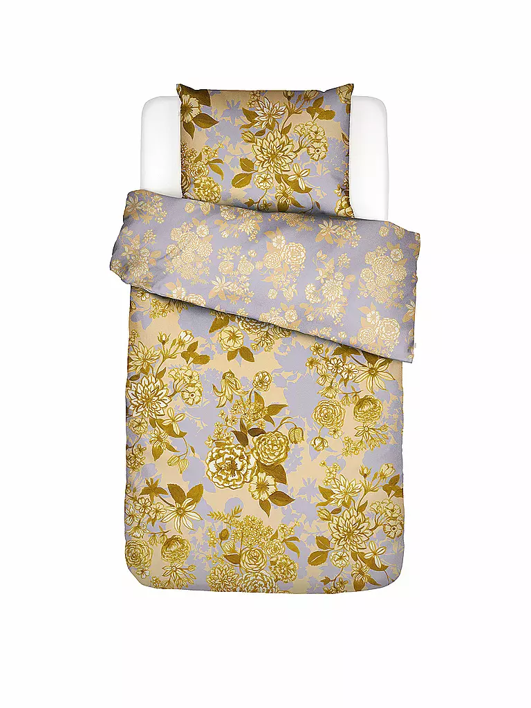 ESSENZA | Ropa de cama de satén FLORE 70x90cm/140x200cm Yellow Straw | Amarillo