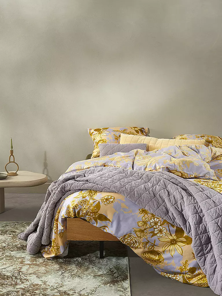 ESSENZA | Ropa de cama de satén FLORE 70x90cm/140x200cm Yellow Straw | 