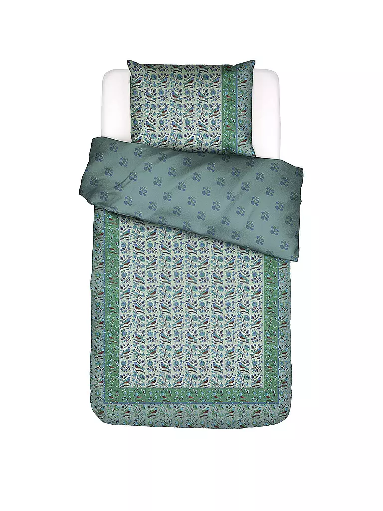 ESSENZA | Ropa de cama de satén VALERIA 70x90cm/140x200cm Subtle Green | Menta