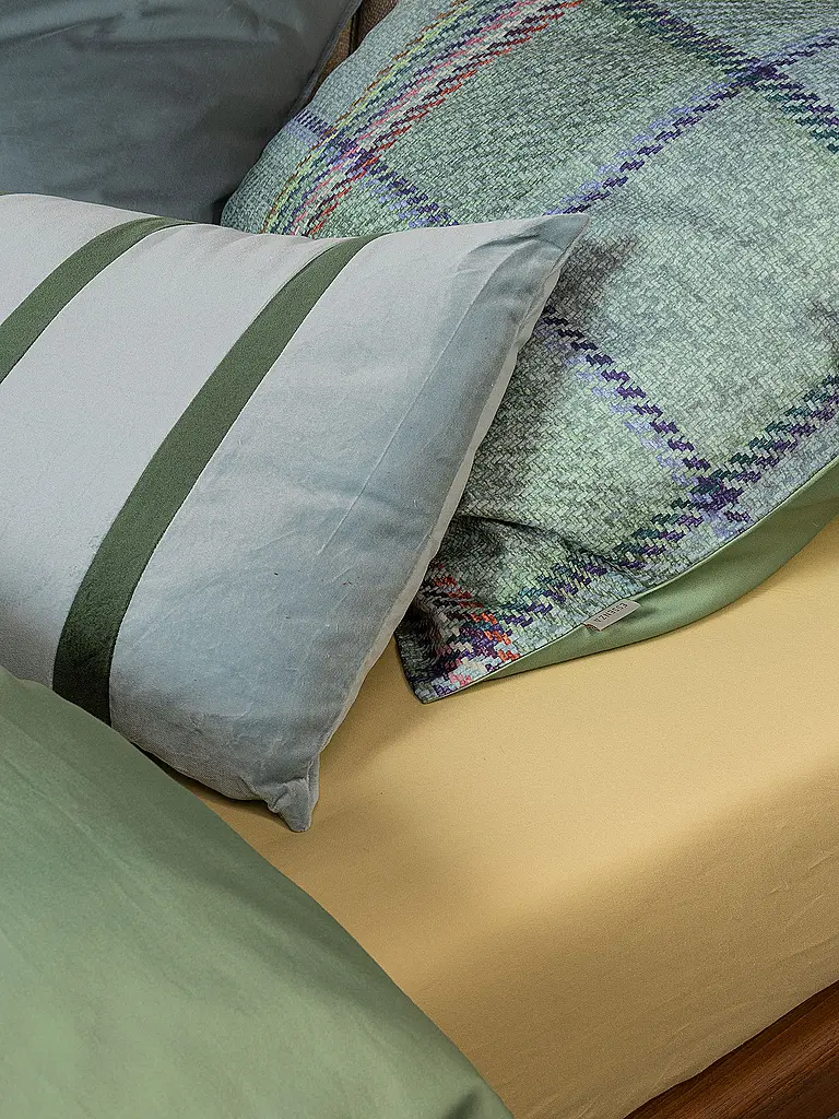 ESSENZA | Ropa de cama de twill 70x90cm / 140x200cm MEAU Basil Green | Verde claro