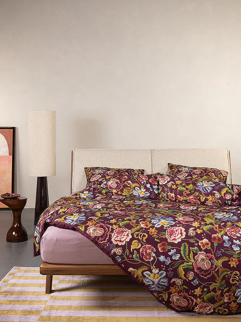 ESSENZA | Ropa de cama de twill 70x90cm / 140x200cm ROSANELLA Malva / Vino | Baya