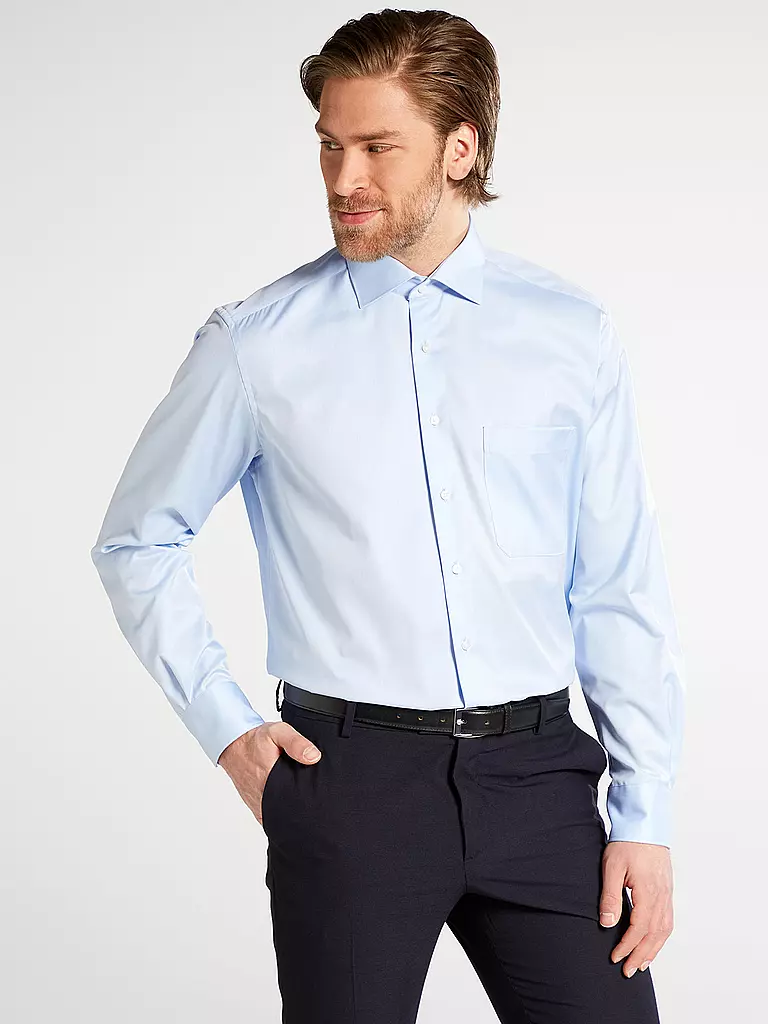 ETERNA | Hemd Comfort Fit  | Azul