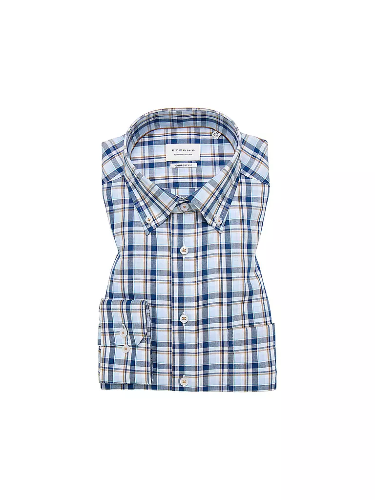 ETERNA | Hemd Comfort Fit | Azul