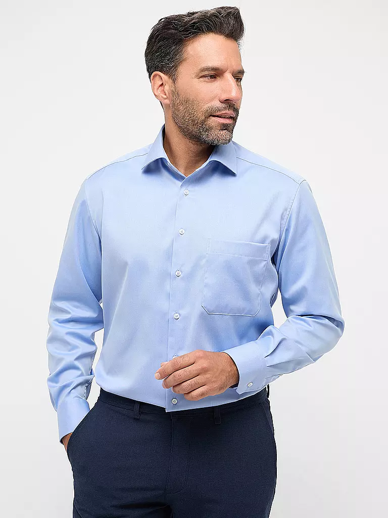 ETERNA | Hemd Comfort Fit | Azul