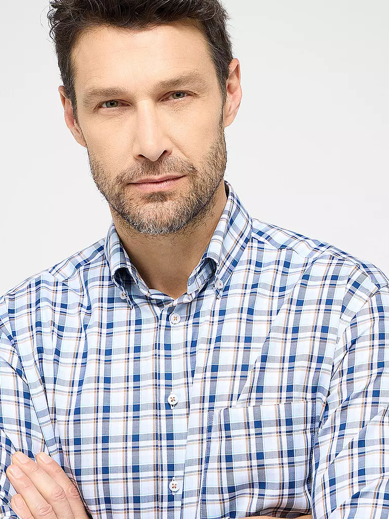 ETERNA | Hemd Comfort Fit | Azul