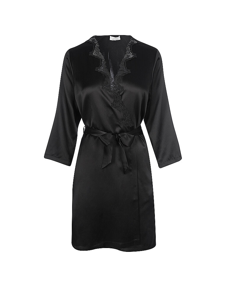 Eva Bitzer Bata de seda negro 40