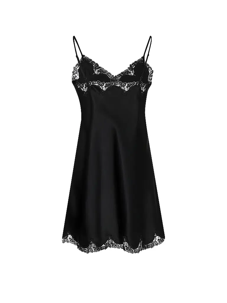 EVA BITZER | Negligé de seda | Negro