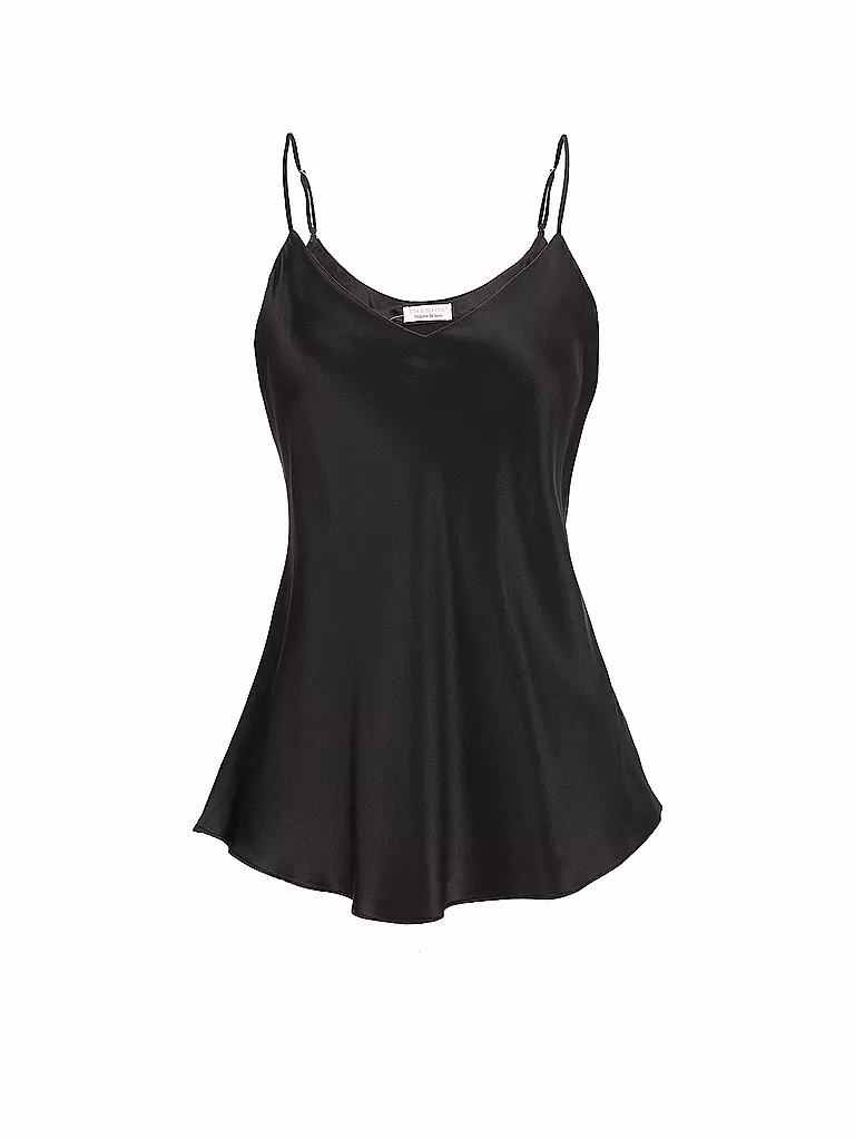EVA BITZER | Top de seda negro | Negro