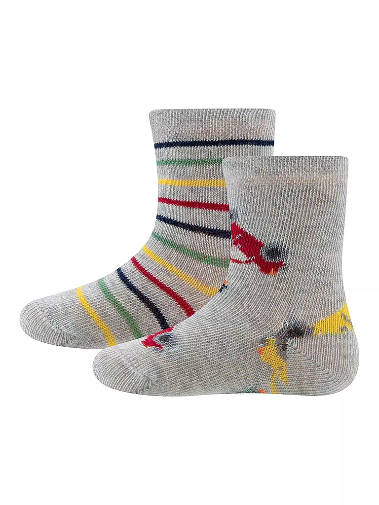 EWERS | Calcetines de bebé, paquete de 2, gris jaspeado | Gris claro