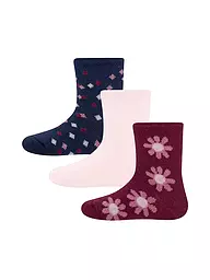 EWERS | Calcetines de bebé, paquete de 3, burdeos | Rojo oscuro