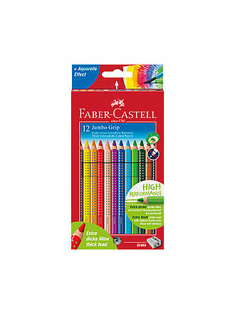 FABER-CASTELL | Lápiz de color Jumbo Grip, estuche de cartón de 12