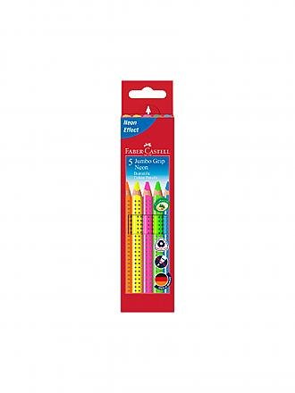 FABER-CASTELL | Jumbo Grip Neon Lápiz de color Estuche de cartón de 5