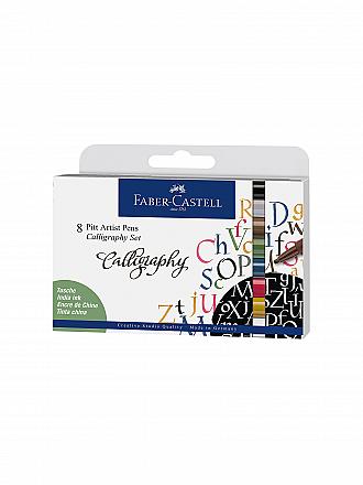FABER-CASTELL | Pitt Artist Pen Calligraphy Rotulador de tinta china, estuche de 8