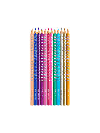 FABER-CASTELL | Estuche metálico de lápices de colores Sparkle con 12 lápices de colores Sparkle