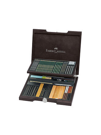 FABER-CASTELL | Pitt Monocromo Maletín de madera 86 piezas