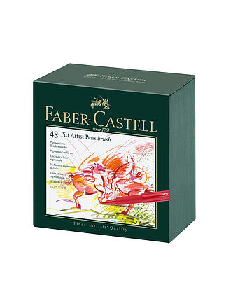 FABER-CASTELL | Rotulador de tinta china Pitt Artist Pen Brush, caja de 48 unidades