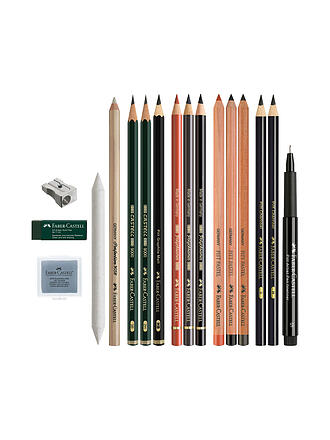 FABER-CASTELL | Lápices de colores, juego de descubrimiento de 17 piezas, productos secos para artistas