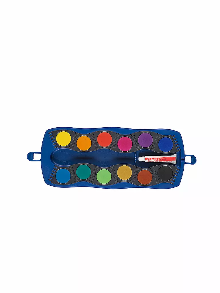 FABER-CASTELL | Connector Caja de acuarelas opacas, azul, 12 colores más blanco opaco | Sin color