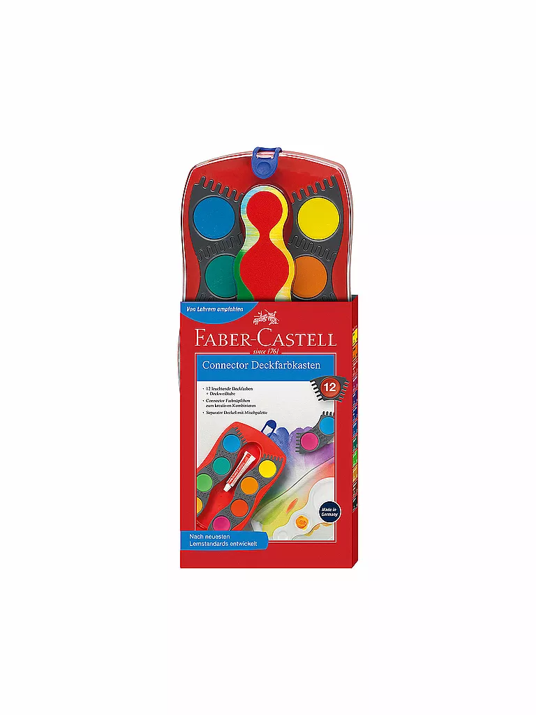 FABER-CASTELL | Connector Estuche de acuarelas, rojo, 12 colores | Sin color