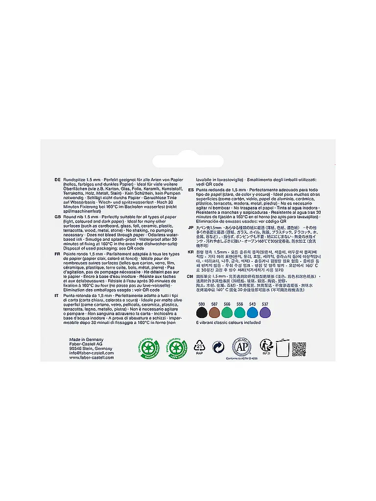FABER-CASTELL | Goaf Kreativ Marker 1.5 Set 6 piezas Haven | Multicolor