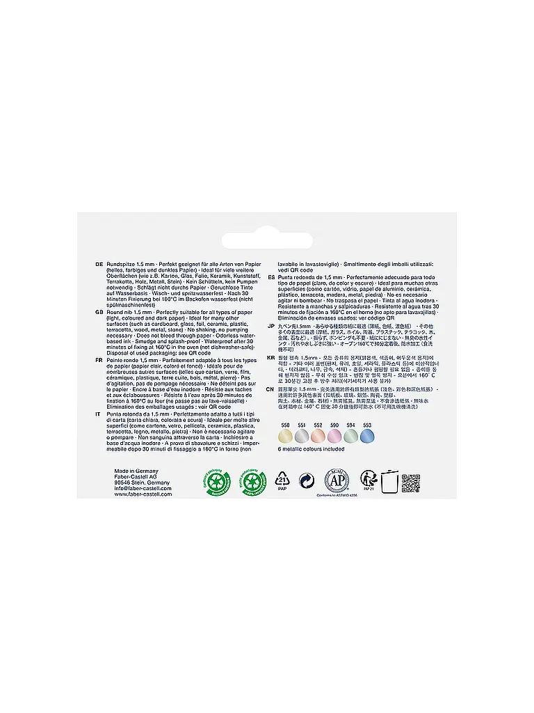 FABER-CASTELL | Goaf Marcador Creativo 1.5 Set 6 piezas | Multicolor