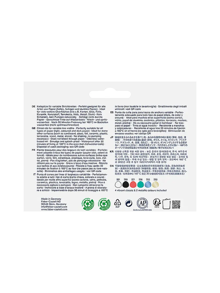 FABER-CASTELL | Gofa Rotuladores creativos, estuche de 6, Calli | Multicolor