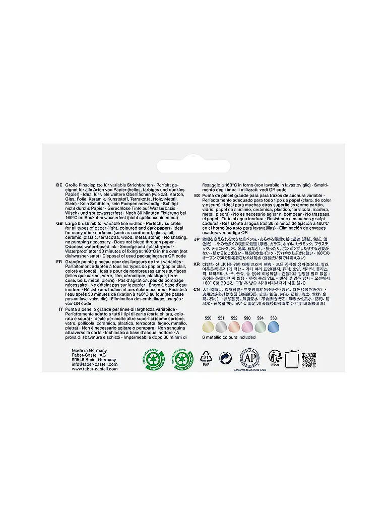 FABER-CASTELL | Gofa Rotuladores creativos, estuche de 6 unidades, Celebr. | Multicolor