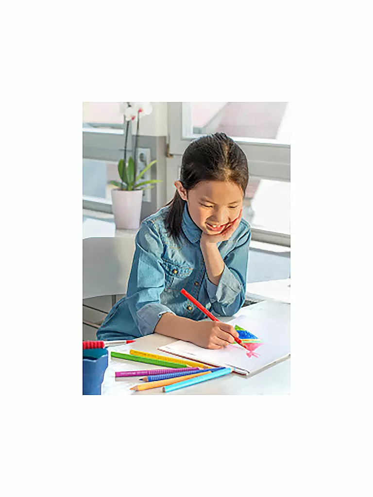 FABER-CASTELL | Jumbo Grip Lápiz de color, estuche de cartón de 6 unidades | 
