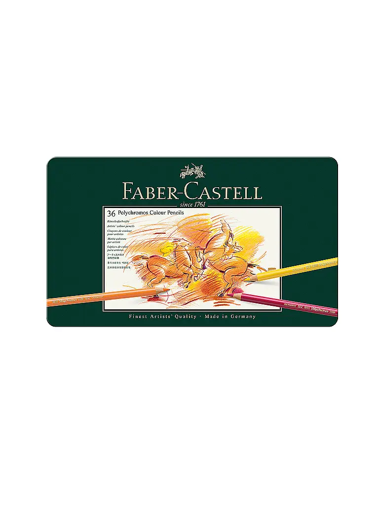 FABER-CASTELL | Lápices de color Polychromos, estuche metálico de 36 unidades | 