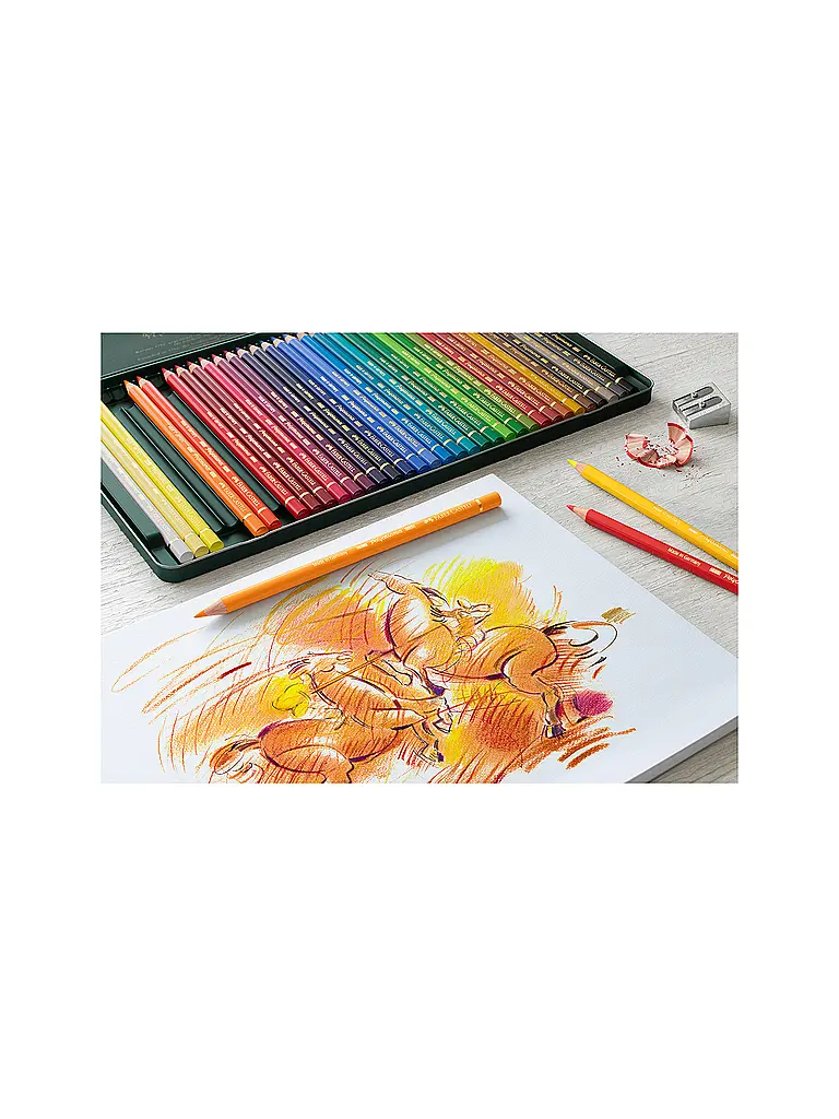FABER-CASTELL | Lápices de color Polychromos, estuche metálico de 36 unidades | 