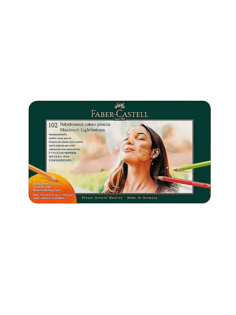 FABER-CASTELL | Lápices de colores 102 piezas. Polychromos Estuche metálico | 