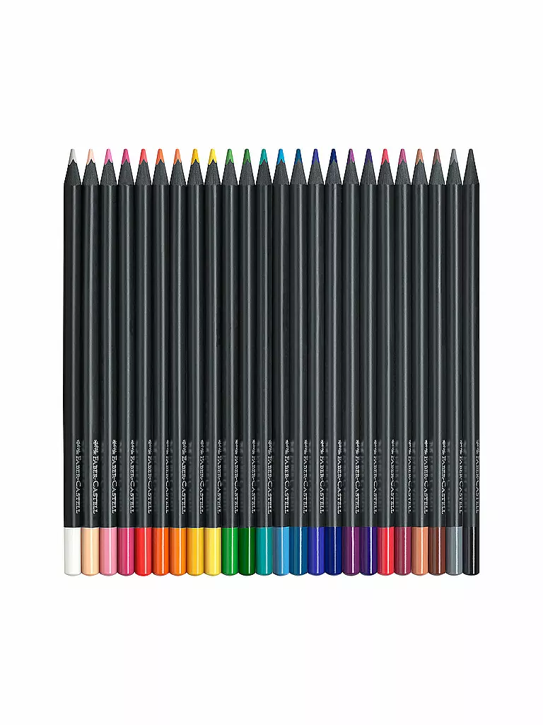 FABER-CASTELL | Lápices de colores Black Edition, estuche de cartón de 24 | Sin color