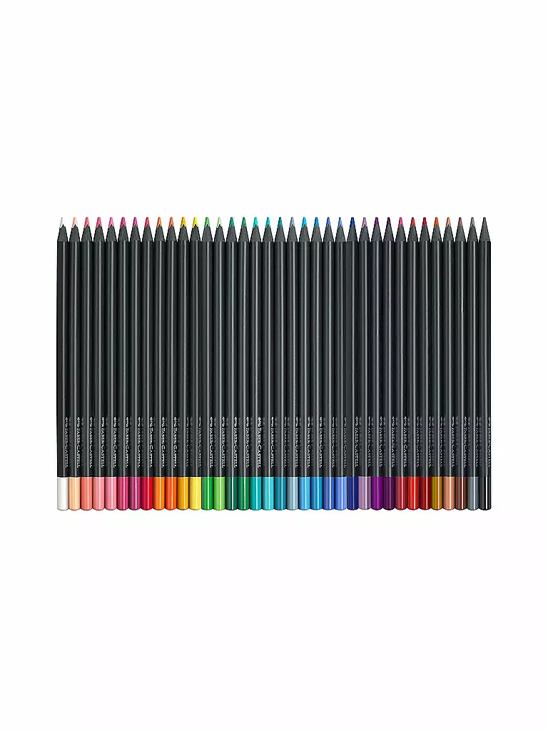 FABER-CASTELL | Lápices de colores Black Edition, estuche de cartón de 36 unidades | Sin color